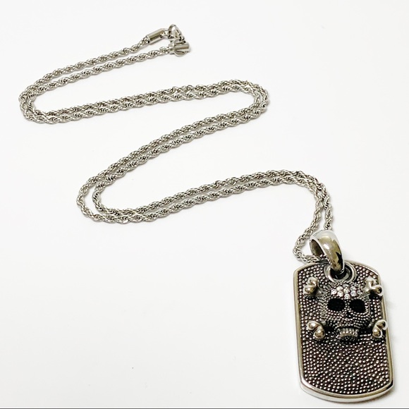 Bico Australia Skull Dog Tag chain link neck 15 - Picture 2 of 11